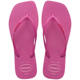 Women's Slim Square Logo Pop Up Flip Flops