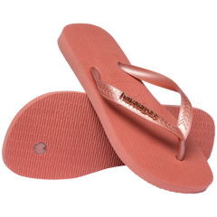 Women's Top Logo Metallic Flip Flops